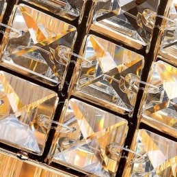 Designer Touch Decorative European Flush Mount Square Crystal Chandelier