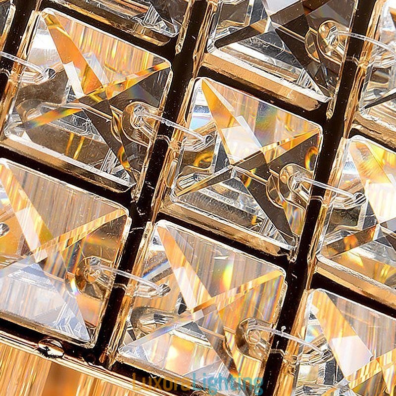 Designer Touch Decorative European Flush Mount Square Crystal Chandelier