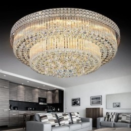 Designer Touch Decorative Modern Crystal Chandelier Round Flush Mounted