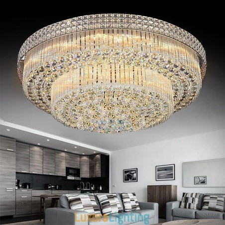Designer Touch Decorative Modern Crystal Chandelier Round Flush Mounted