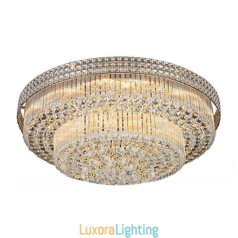 Designer Touch Decorative Modern Crystal Chandelier Round Flush Mounted