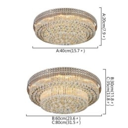 Designer Touch Decorative Modern Crystal Chandelier Round Flush Mounted