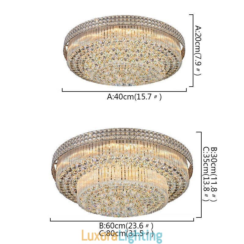 Designer Touch Decorative Modern Crystal Chandelier Round Flush Mounted
