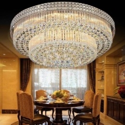 Designer Touch Decorative Modern Crystal Chandelier Round Flush Mounted