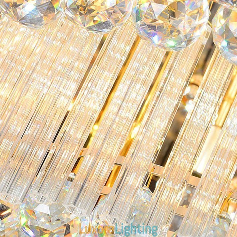 Designer Touch Decorative Modern Crystal Chandelier Round Flush Mounted