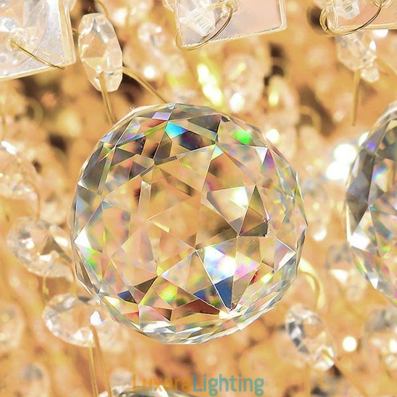 Designer Touch Decorative Modern Crystal Chandelier Round Flush Mounted