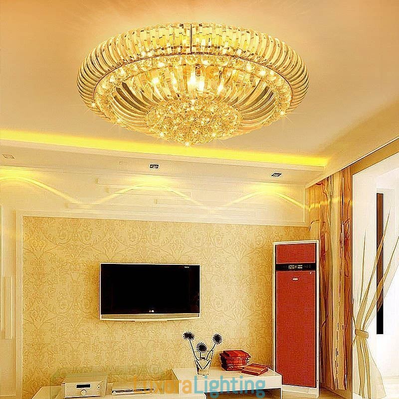 Designer Touch Decorative Modern Simple Flush Mounted Crystal Round Lighting