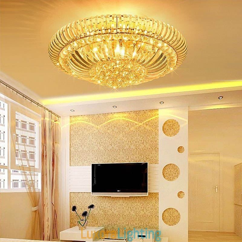Designer Touch Decorative Modern Simple Flush Mounted Crystal Round Lighting