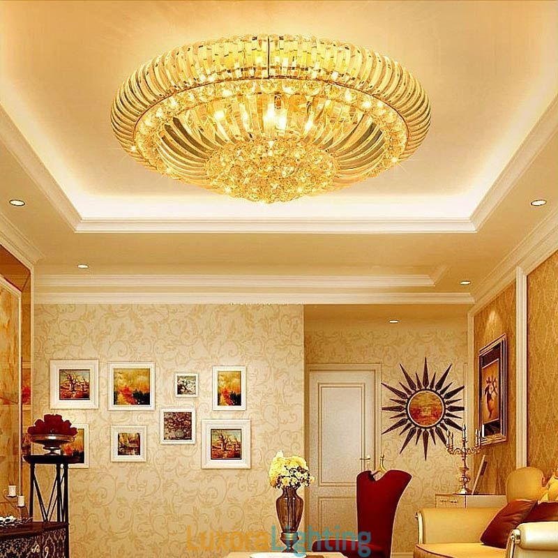 Designer Touch Decorative Modern Simple Flush Mounted Crystal Round Lighting
