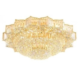 Designer Touch Decorative Elegant Flush Mounted Round Crystal Chandelier Flower Shaped
