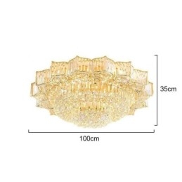 Designer Touch Decorative Elegant Flush Mounted Round Crystal Chandelier Flower Shaped