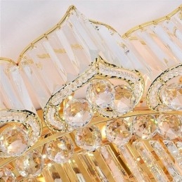 Designer Touch Decorative Elegant Flush Mounted Round Crystal Chandelier Flower Shaped