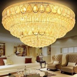 Designer Touch Decorative Luxury Flush Mount Crystal Ceiling Light Round Light