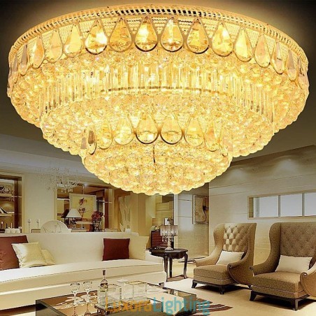 Designer Touch Decorative Luxury Flush Mount Crystal Ceiling Light Round Light