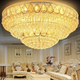 Designer Touch Decorative Luxury Flush Mount Crystal Ceiling Light Round Light