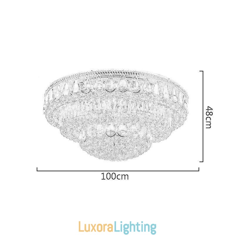 Designer Touch Decorative Luxury Flush Mount Crystal Ceiling Light Round Light