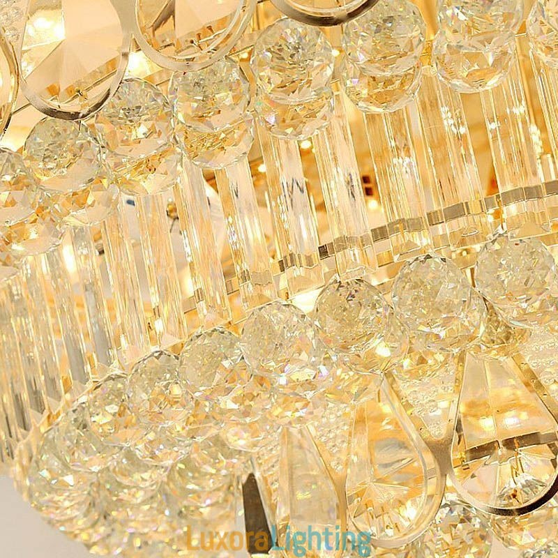 Designer Touch Decorative Luxury Flush Mount Crystal Ceiling Light Round Light