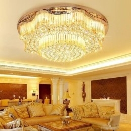 Designer Touch Decorative Contemporary Flush Mount Crystal Ceiling Light Luxury Round Lighting