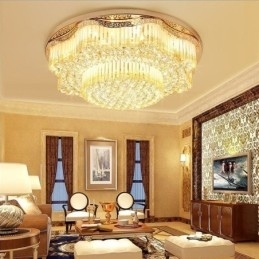 Designer Touch Decorative Contemporary Flush Mount Crystal Ceiling Light Luxury Round Lighting