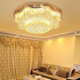 Designer Touch Decorative Contemporary Flush Mount Crystal Ceiling Light Luxury Round Lighting