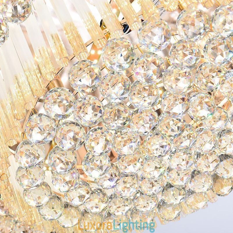 Designer Touch Decorative Contemporary Flush Mount Crystal Ceiling Light Luxury Round Lighting