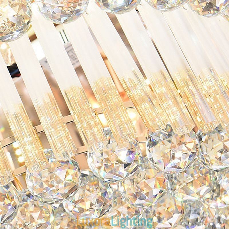 Designer Touch Decorative Contemporary Flush Mount Crystal Ceiling Light Luxury Round Lighting