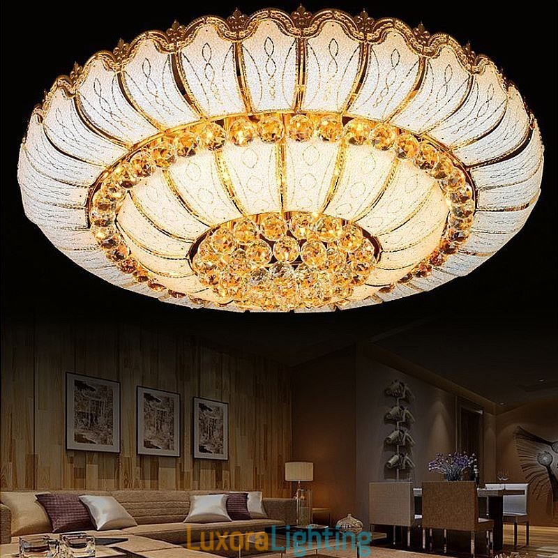 Designer Touch Decorative Contemporary Simple Flush Mount Crystal Ceiling Light Round