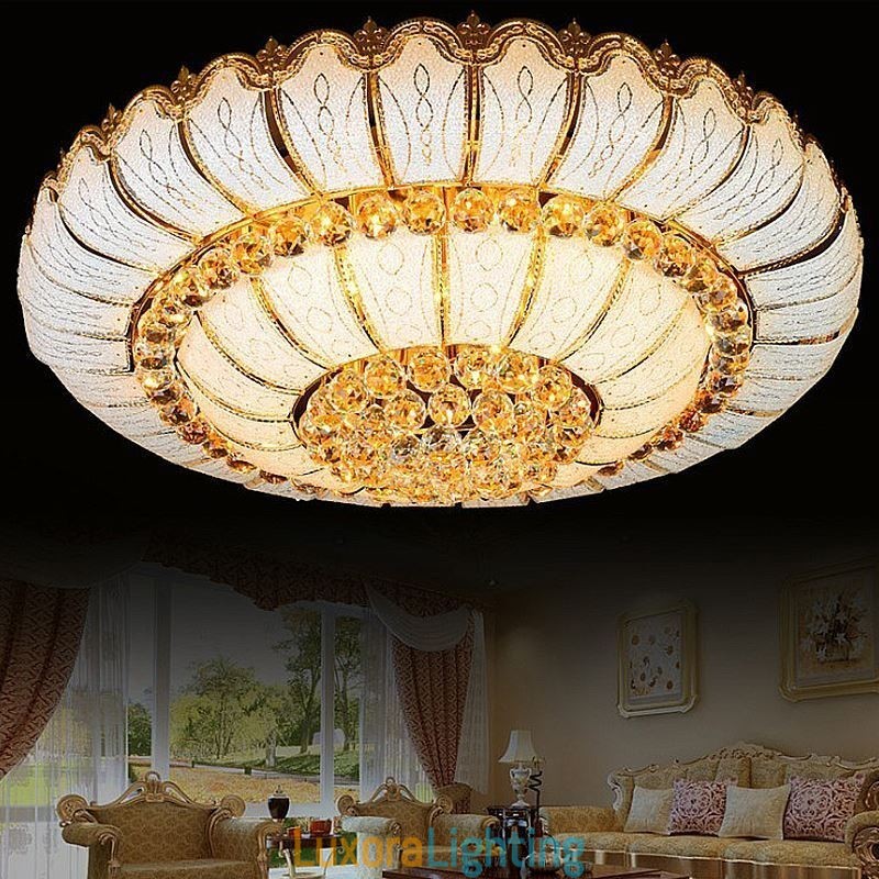 Designer Touch Decorative Contemporary Simple Flush Mount Crystal Ceiling Light Round