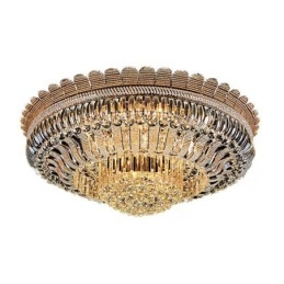 Designer Touch Decorative Luxury Crystal Ceiling Light Gold Flush Mount Round Lighting