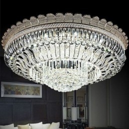 Designer Touch Decorative Luxury Crystal Ceiling Light Gold Flush Mount Round Lighting