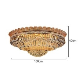 Designer Touch Decorative Luxury Crystal Ceiling Light Gold Flush Mount Round Lighting