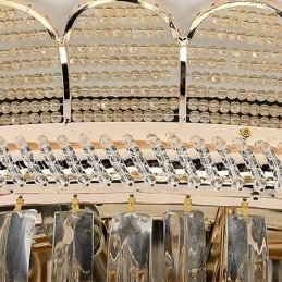 Designer Touch Decorative Luxury Crystal Ceiling Light Gold Flush Mount Round Lighting