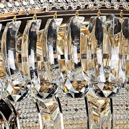 Designer Touch Decorative Luxury Crystal Ceiling Light Gold Flush Mount Round Lighting