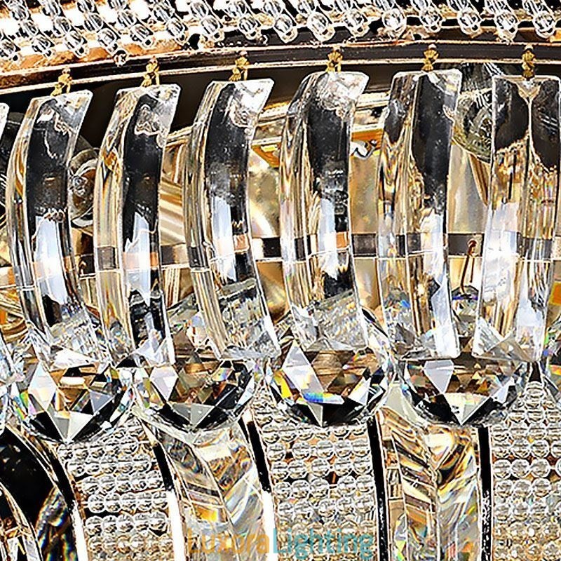 Designer Touch Decorative Luxury Crystal Ceiling Light Gold Flush Mount Round Lighting