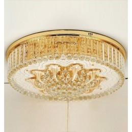Designer Touch Decorative Graceful Flush Mounted Light Gold Crystal Ceiling Light