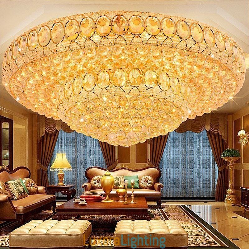 Designer Touch Decorative Luxury Crystal Ceiling Light European Round Flush Mounted Lighting