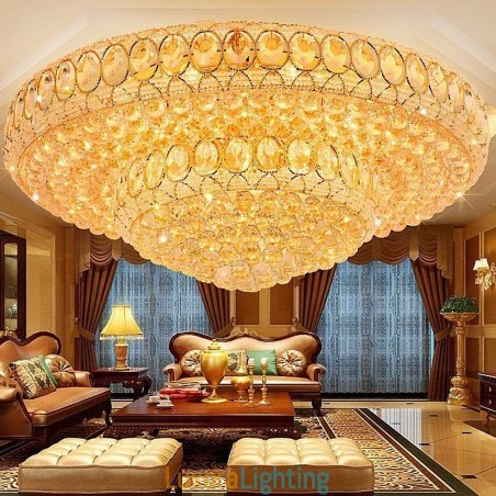 Designer Touch Decorative Luxury Crystal Ceiling Light European Round Flush Mounted Lighting