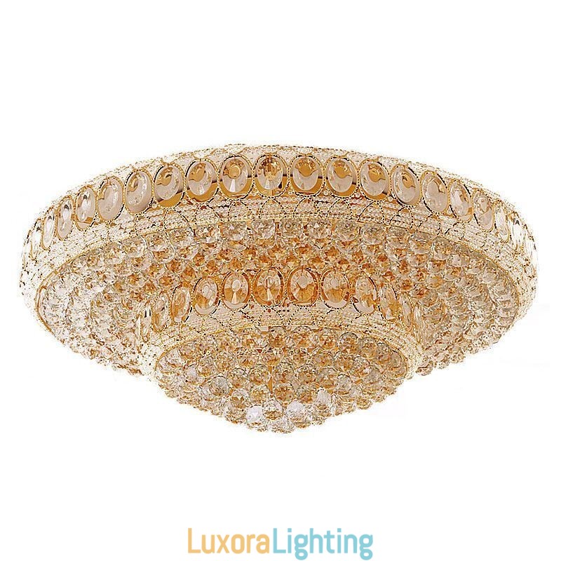 Designer Touch Decorative Luxury Crystal Ceiling Light European Round Flush Mounted Lighting