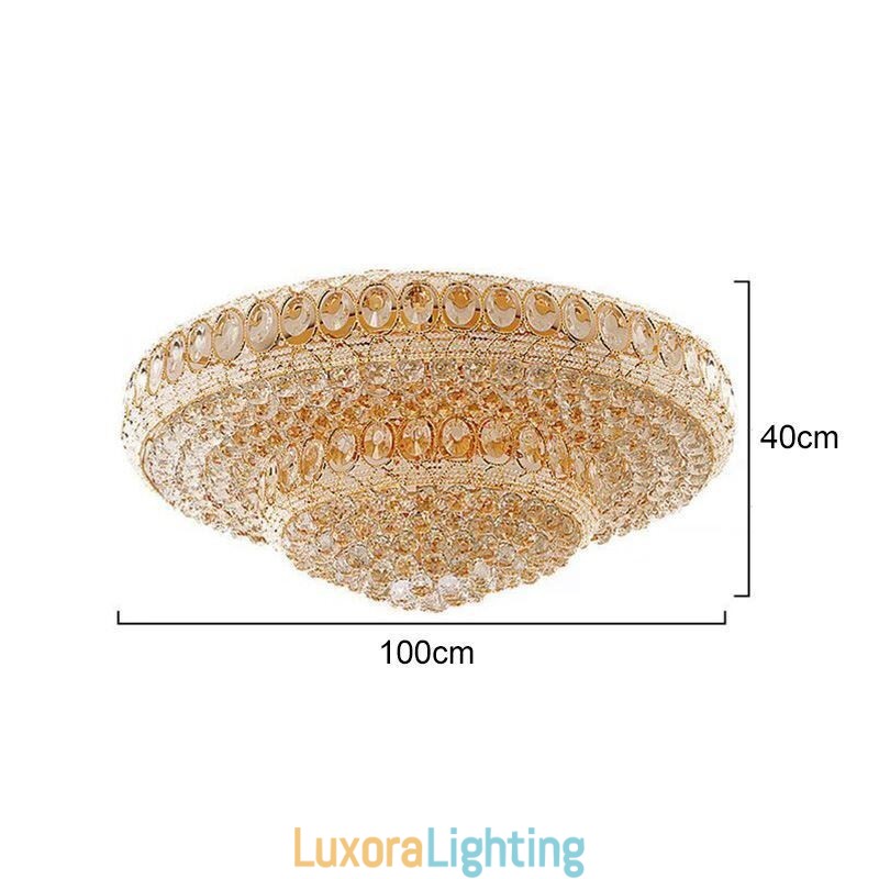 Designer Touch Decorative Luxury Crystal Ceiling Light European Round Flush Mounted Lighting