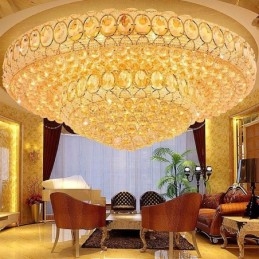 Designer Touch Decorative Luxury Crystal Ceiling Light European Round Flush Mounted Lighting
