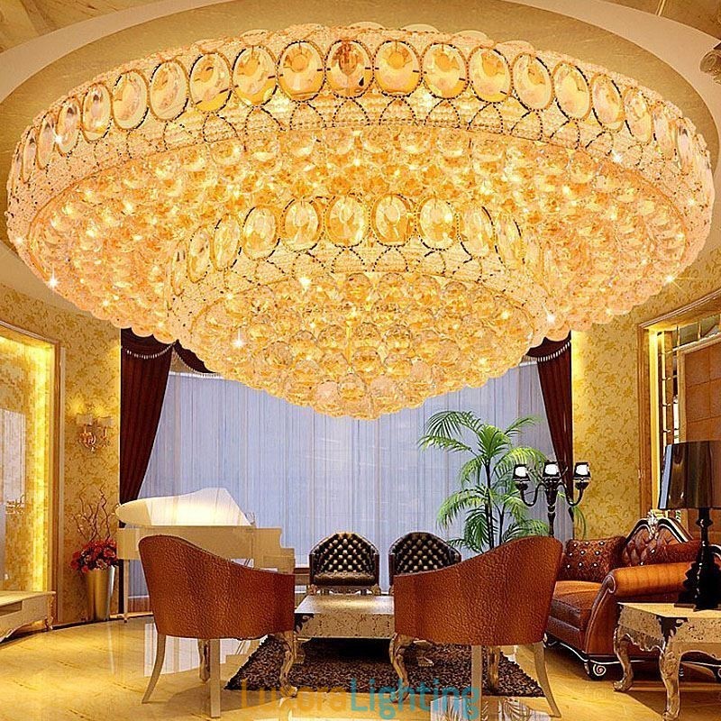 Designer Touch Decorative Luxury Crystal Ceiling Light European Round Flush Mounted Lighting