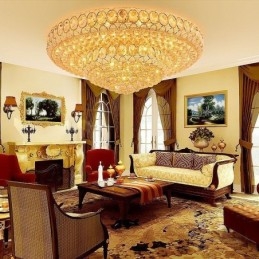 Designer Touch Decorative Luxury Crystal Ceiling Light European Round Flush Mounted Lighting