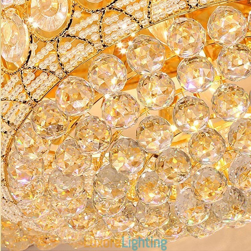 Designer Touch Decorative Luxury Crystal Ceiling Light European Round Flush Mounted Lighting