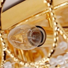 Designer Touch Decorative Luxury Crystal Ceiling Light European Round Flush Mounted Lighting