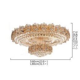 Designer Touch Decorative Modern Gold Crystal Ceiling Light Round Flush Mount Lighting