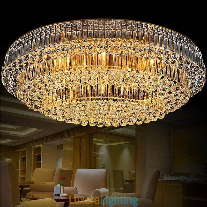 Designer Touch Decorative Flush Mount Crystal Ceiling Light European Oval Light