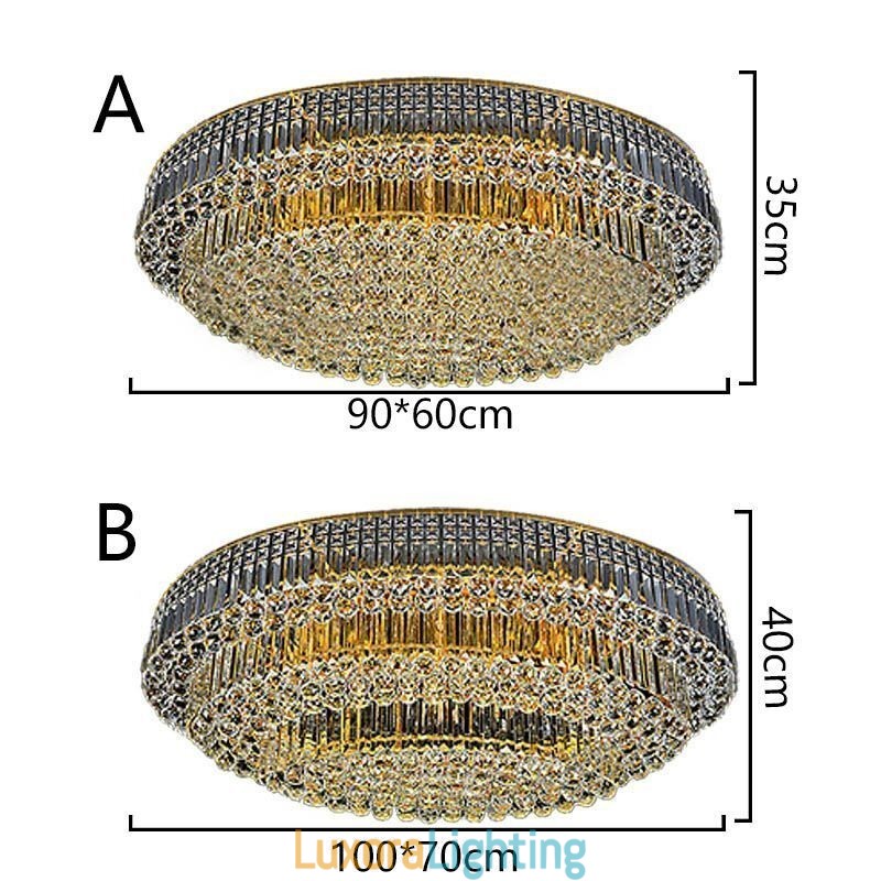 Designer Touch Decorative Flush Mount Crystal Ceiling Light European Oval Light