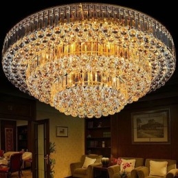 Designer Touch Decorative Flush Mount Crystal Ceiling Light European Round Lighting