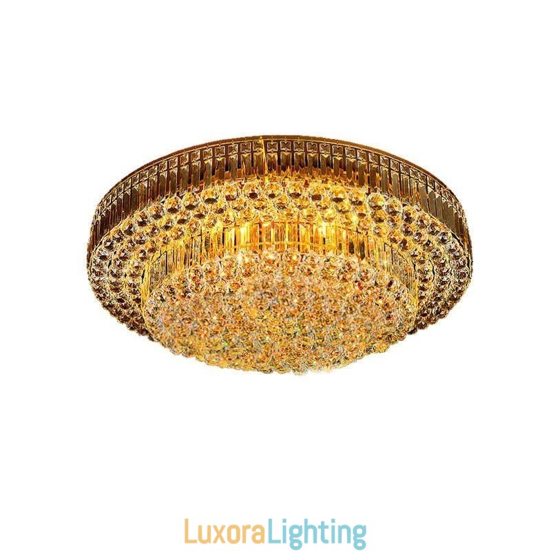 Designer Touch Decorative Flush Mount Crystal Ceiling Light European Round Lighting