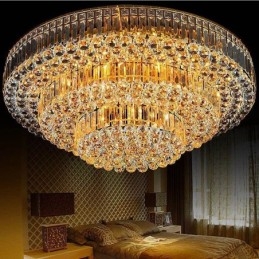 Designer Touch Decorative Flush Mount Crystal Ceiling Light European Round Lighting